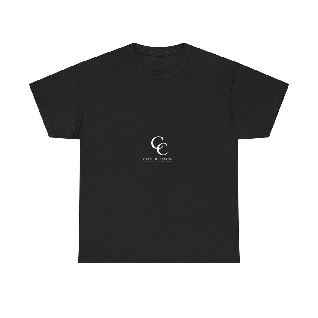 Minimal CC Monogram Tee | Small Center Logo, White Cotton T-Shirt