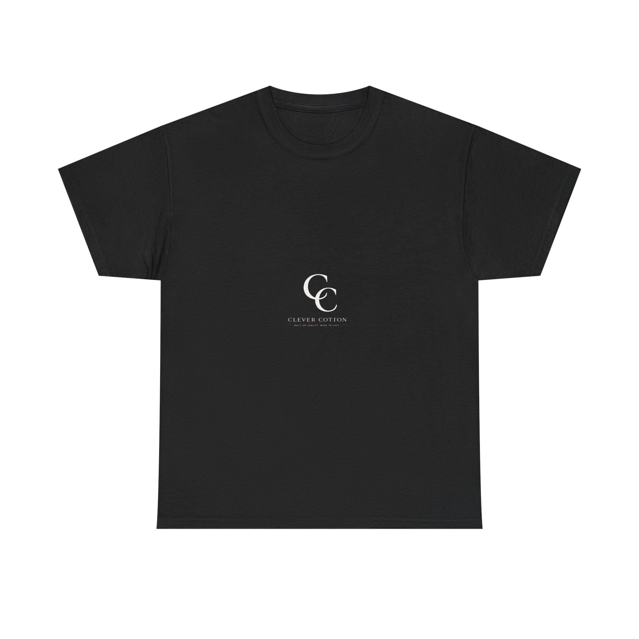Minimal CC Monogram Tee | Small Center Logo, White Cotton T-Shirt