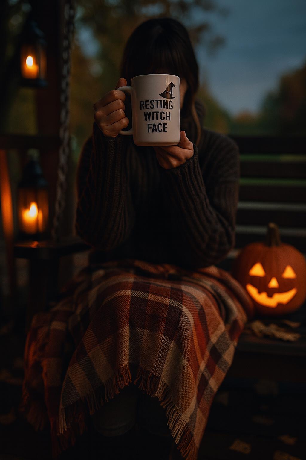 Resting Witch Face Mug: Funny Sarcastic Halloween Coffee Cup