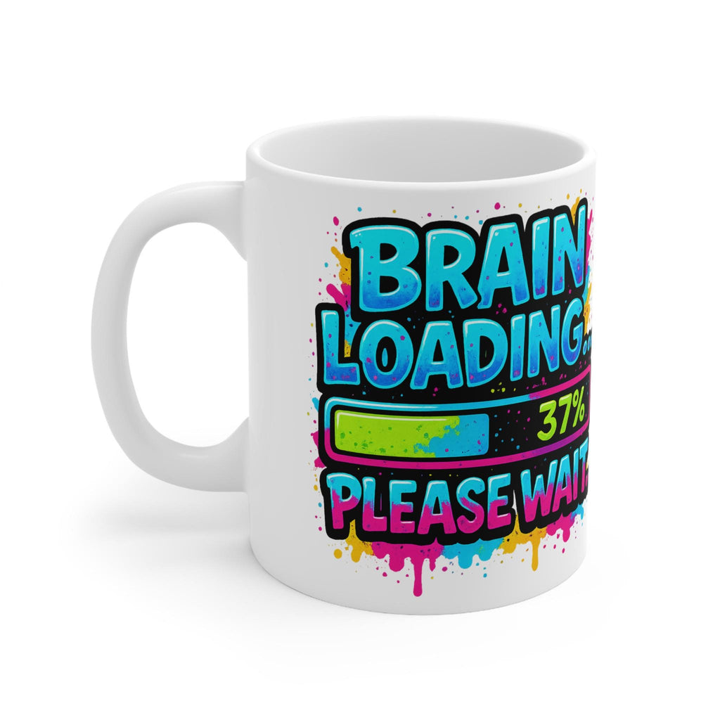 Funny Brain Loading Coffee Mug: Geeky Office Humor Gift