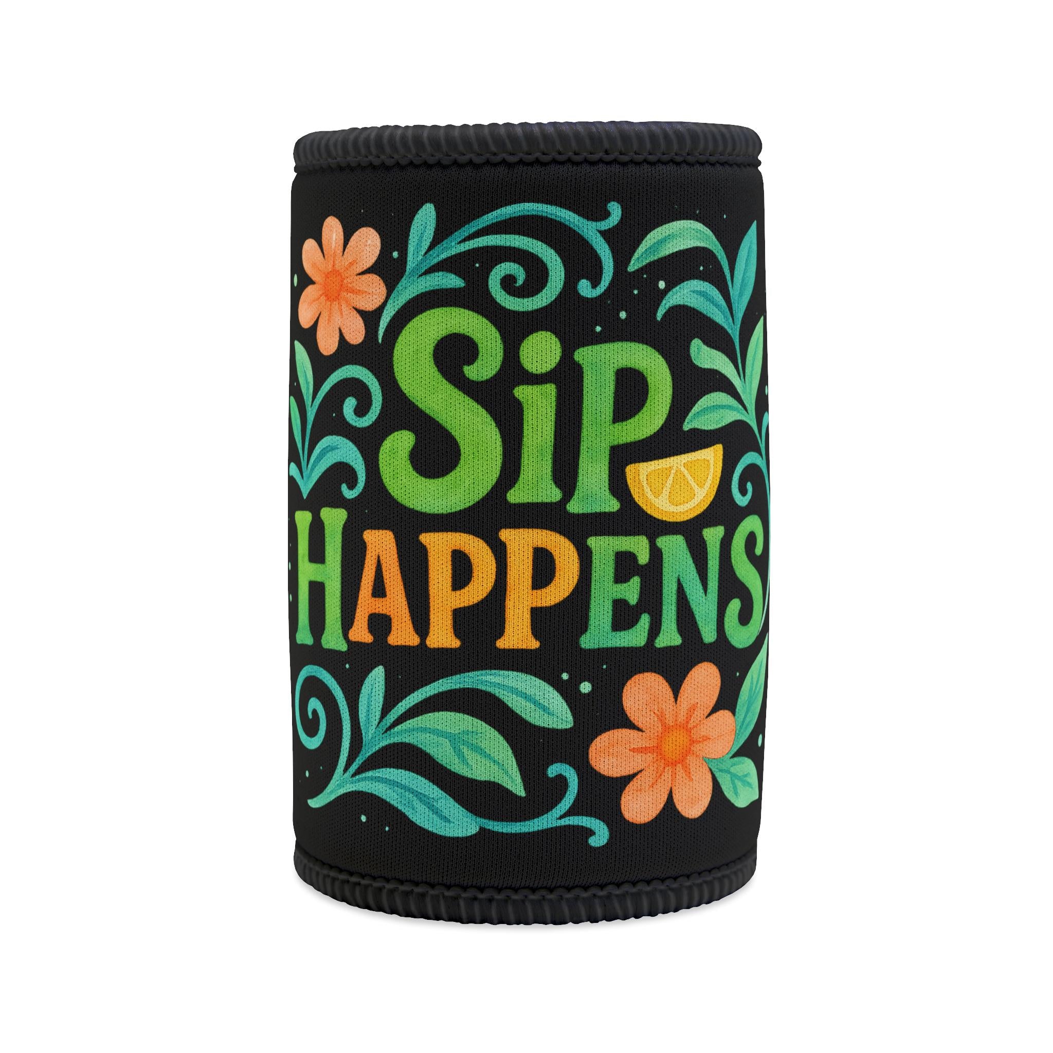 Sip Happens Can Cooler: Tropical Neoprene Beer Sleeve