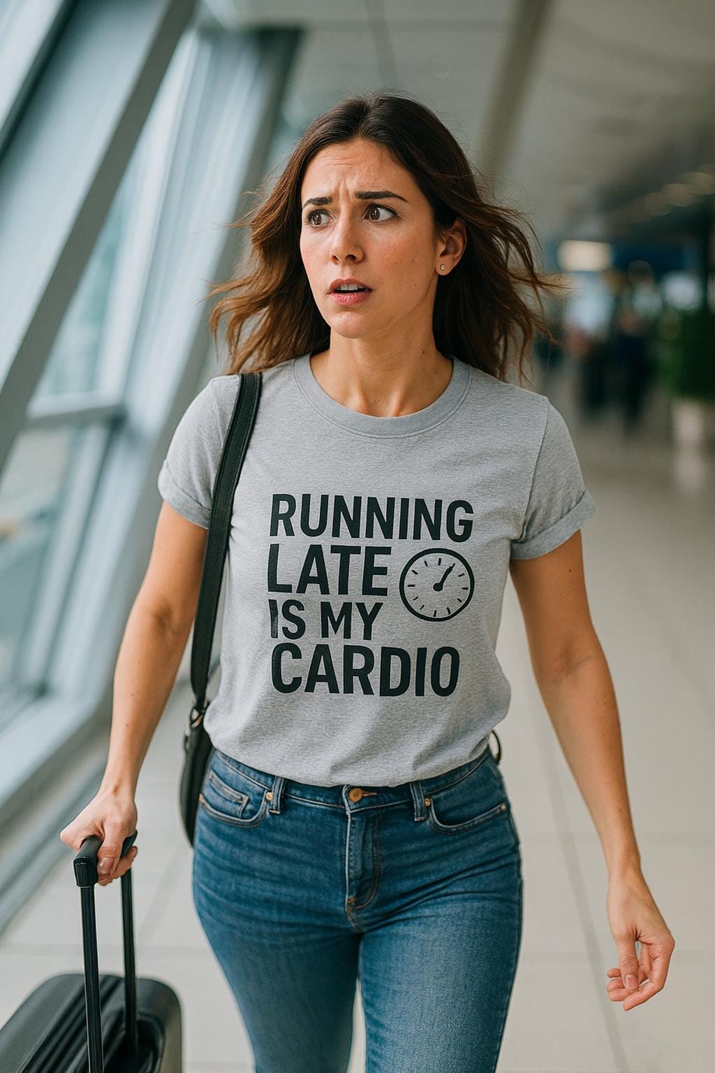 Funny Workout T-Shirt: Running Late Is My Cardio - Sarcastic Gym Humor