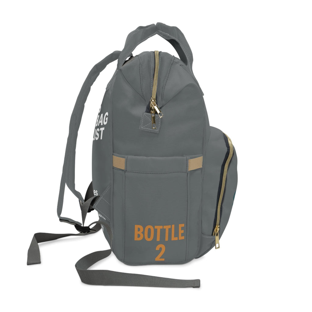 Dad Diaper Bag Backpack: Dark Grey Survival Kit Design