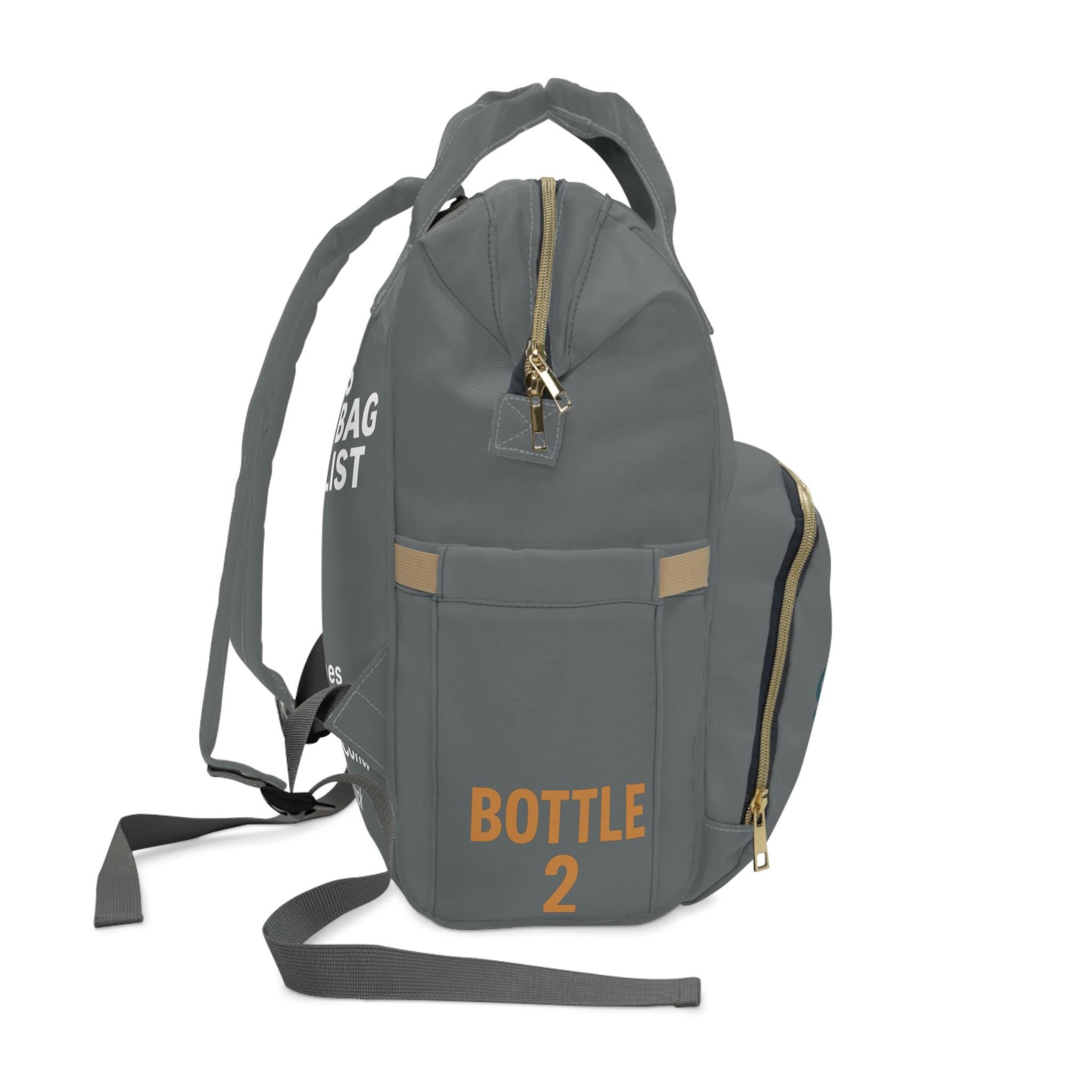 Dad Diaper Bag Backpack: Dark Grey Survival Kit Design