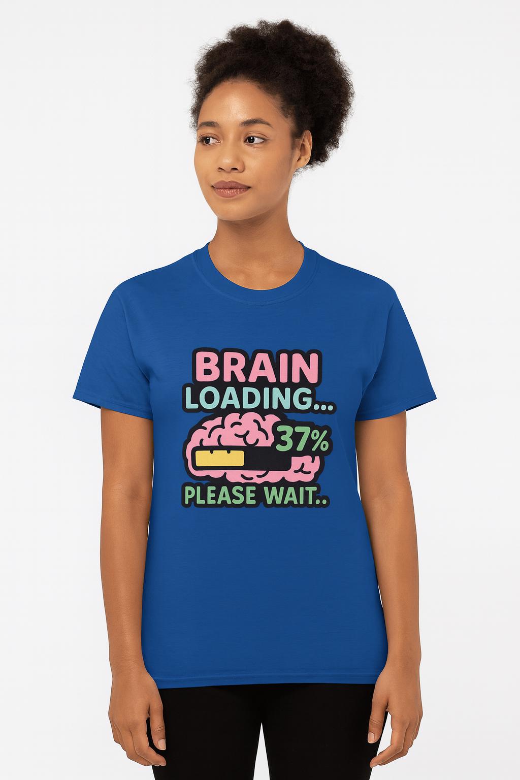 Brain Loading Funny T-Shirt: Nerdy Geek Humor, Gamer Tech Style