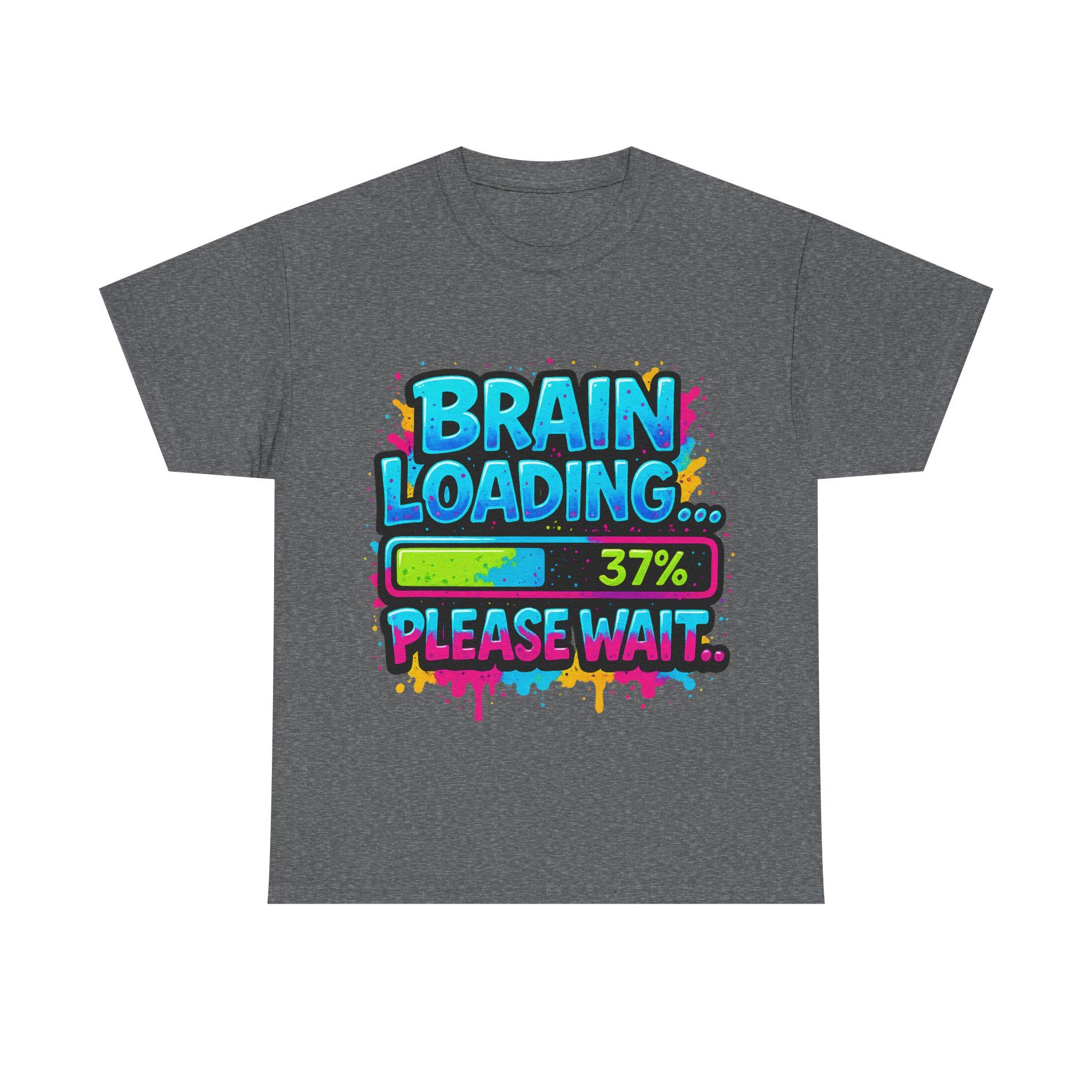 Brain Loading Funny Graphic T-Shirt: Gamer/Student Humor Tee