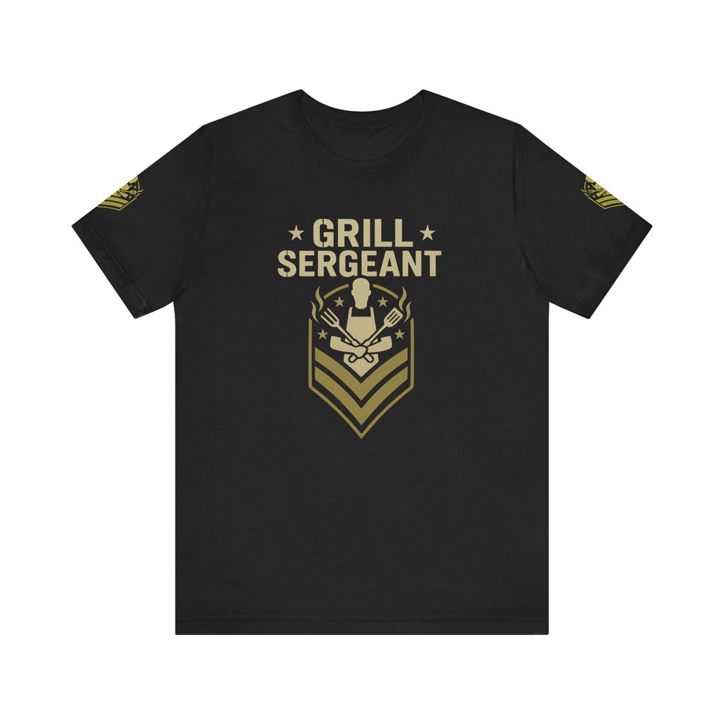 Funny BBQ Grill Sergeant T-Shirt: Military Chevron Graphic Tee