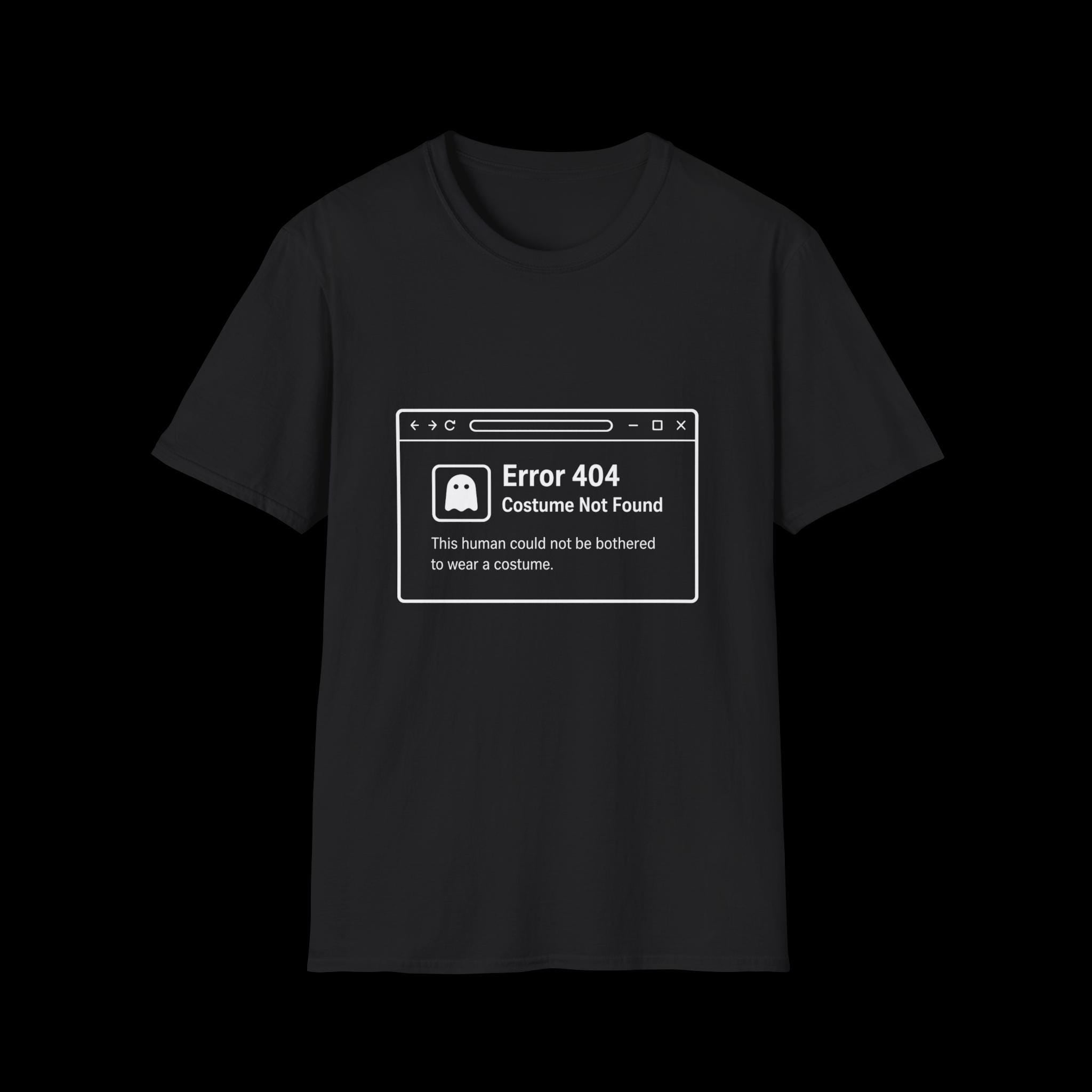 Error 404 Costume T-Shirt: Funny Geeky Halloween Tee