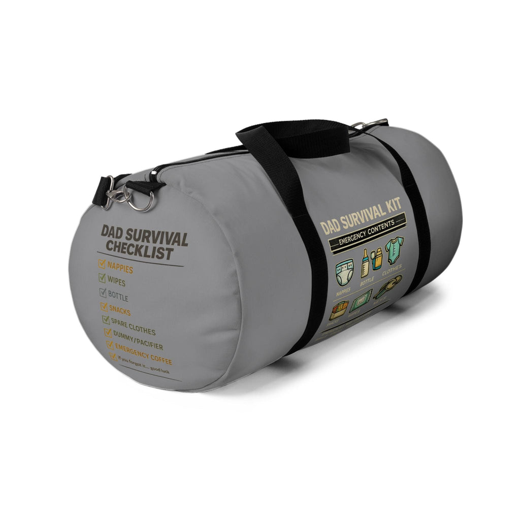 Dad Survival Kit Duffel Bag | Funny Diaper Bag, Emergency Contents