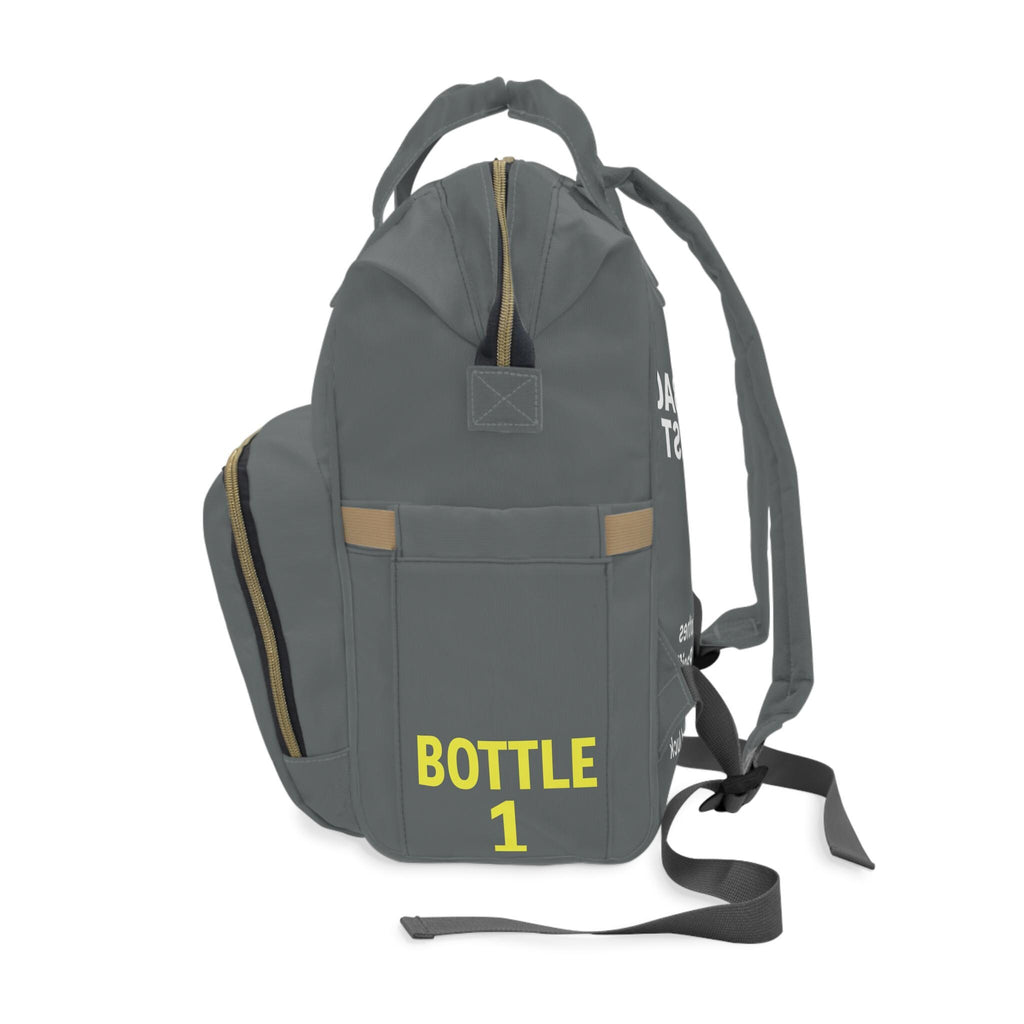 Dad Diaper Bag Backpack: Dark Grey Survival Kit Design
