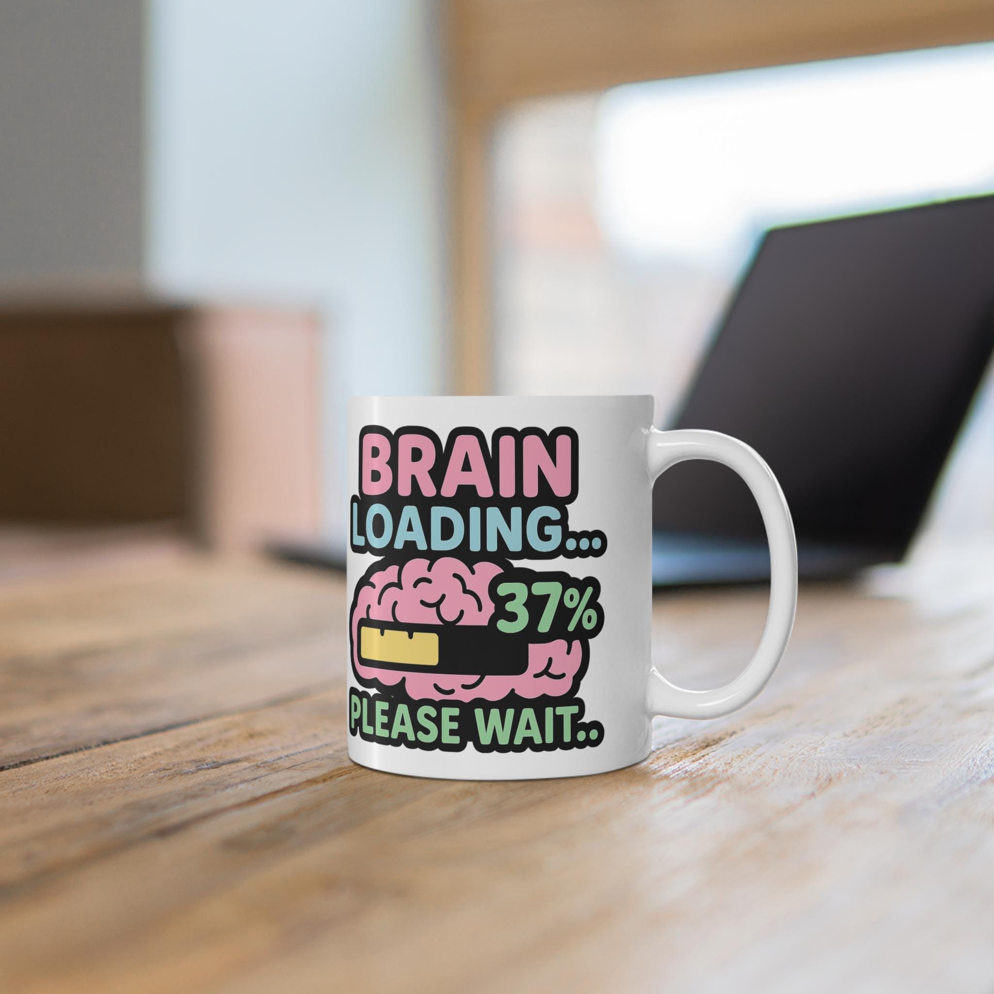 Brain Loading Coffee Mug: Funny Nerdy Gift for Gamers & Students