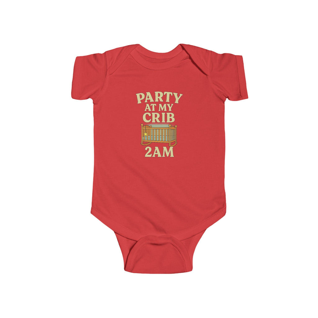 Funny Baby Onesie: "Party at My Crib 2AM" - Newborn Outfit