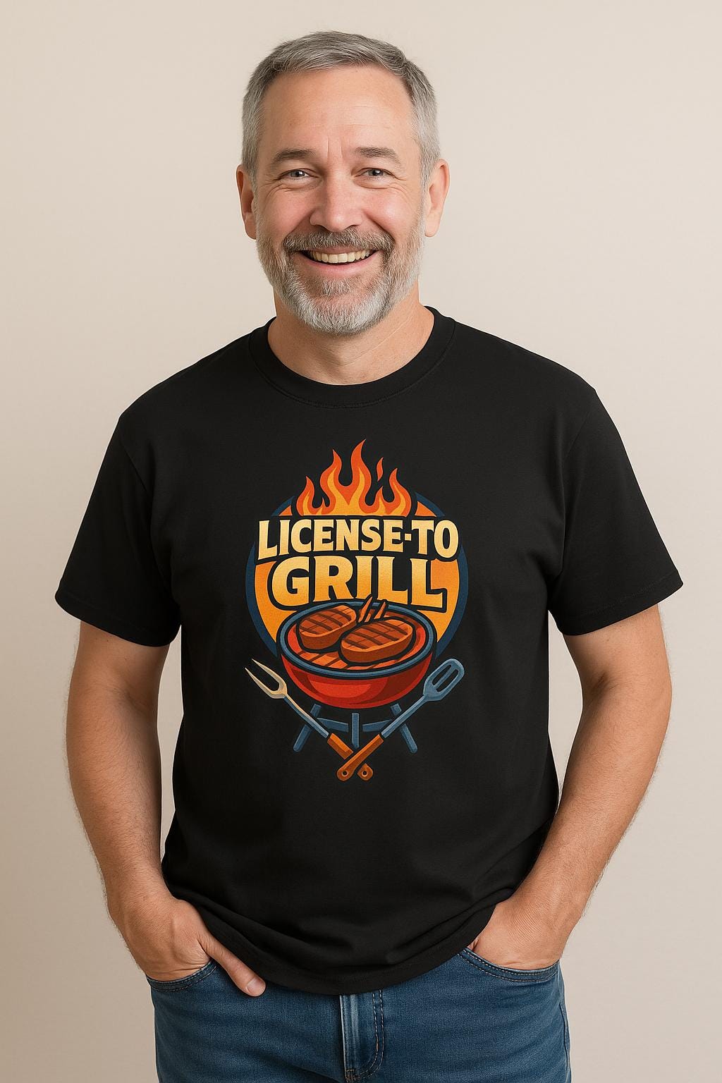 License to Grill T-Shirt: Funny BBQ Dad Gift