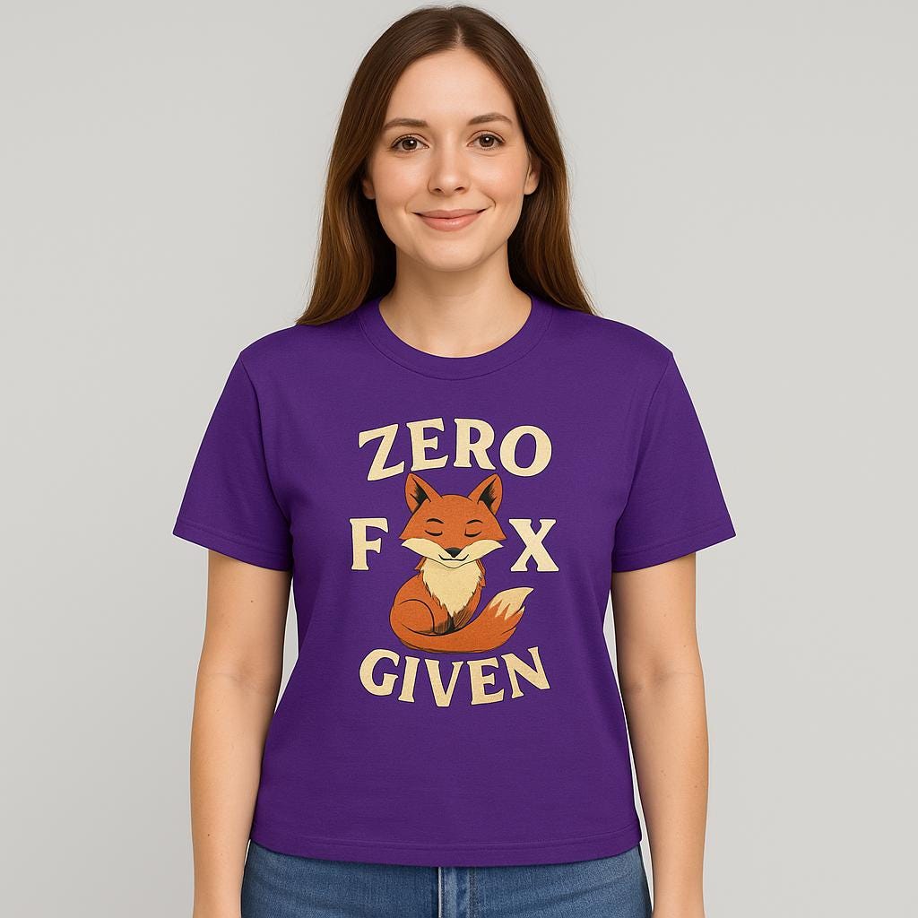 Zero Fox Given T-Shirt: Funny Sarcastic Graphic Tee, Animal Pun