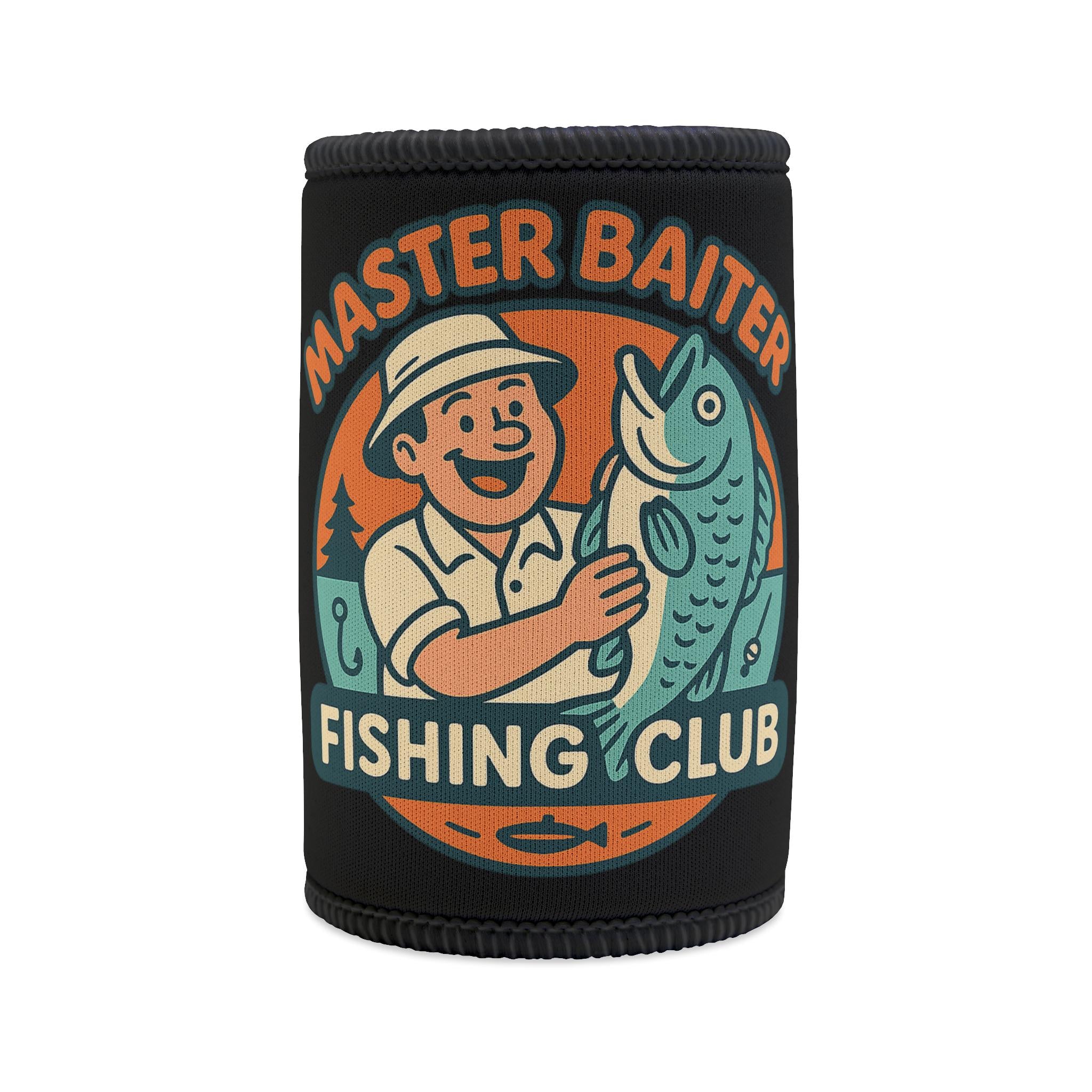Vintage Fishing Club Stubby Cooler: Funny Neoprene Can Cooler