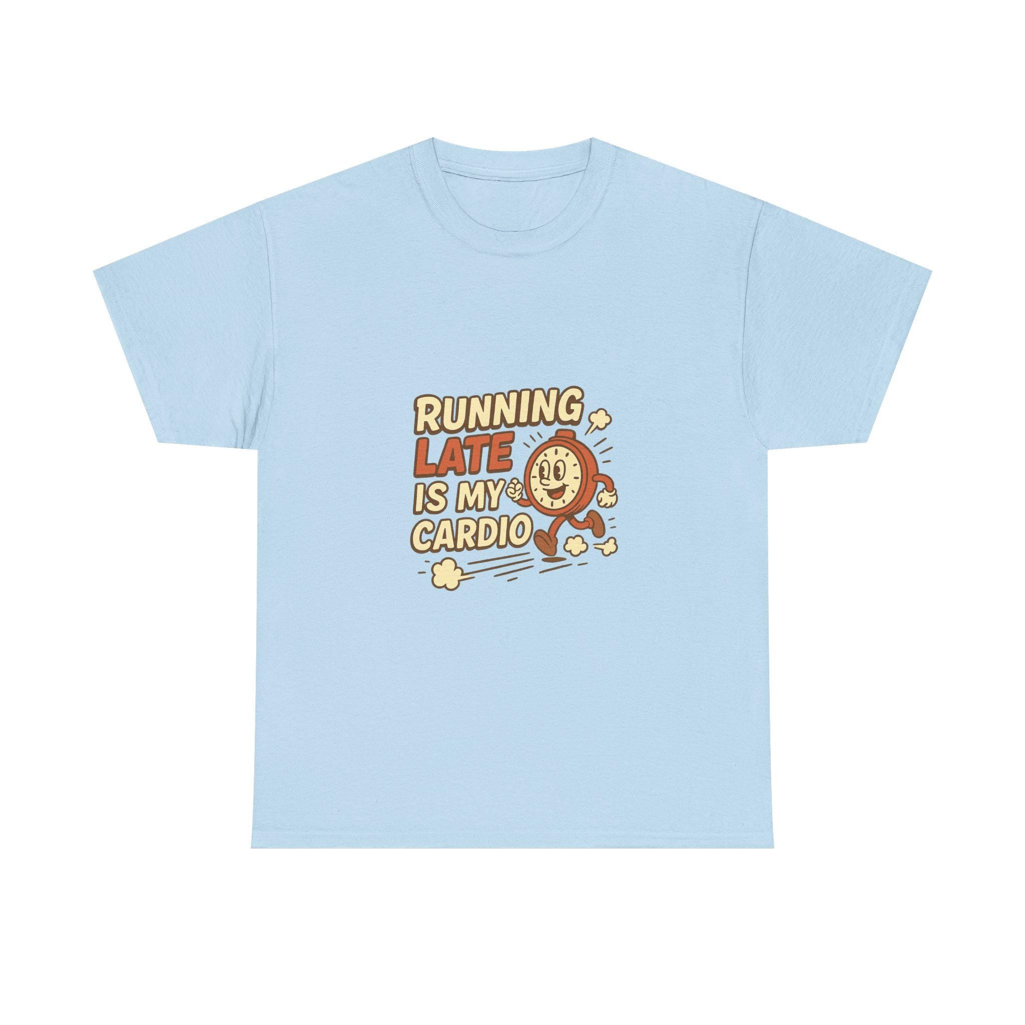 Running Late Is My Cardio T-Shirt: Retro Graphic Tee for Runners