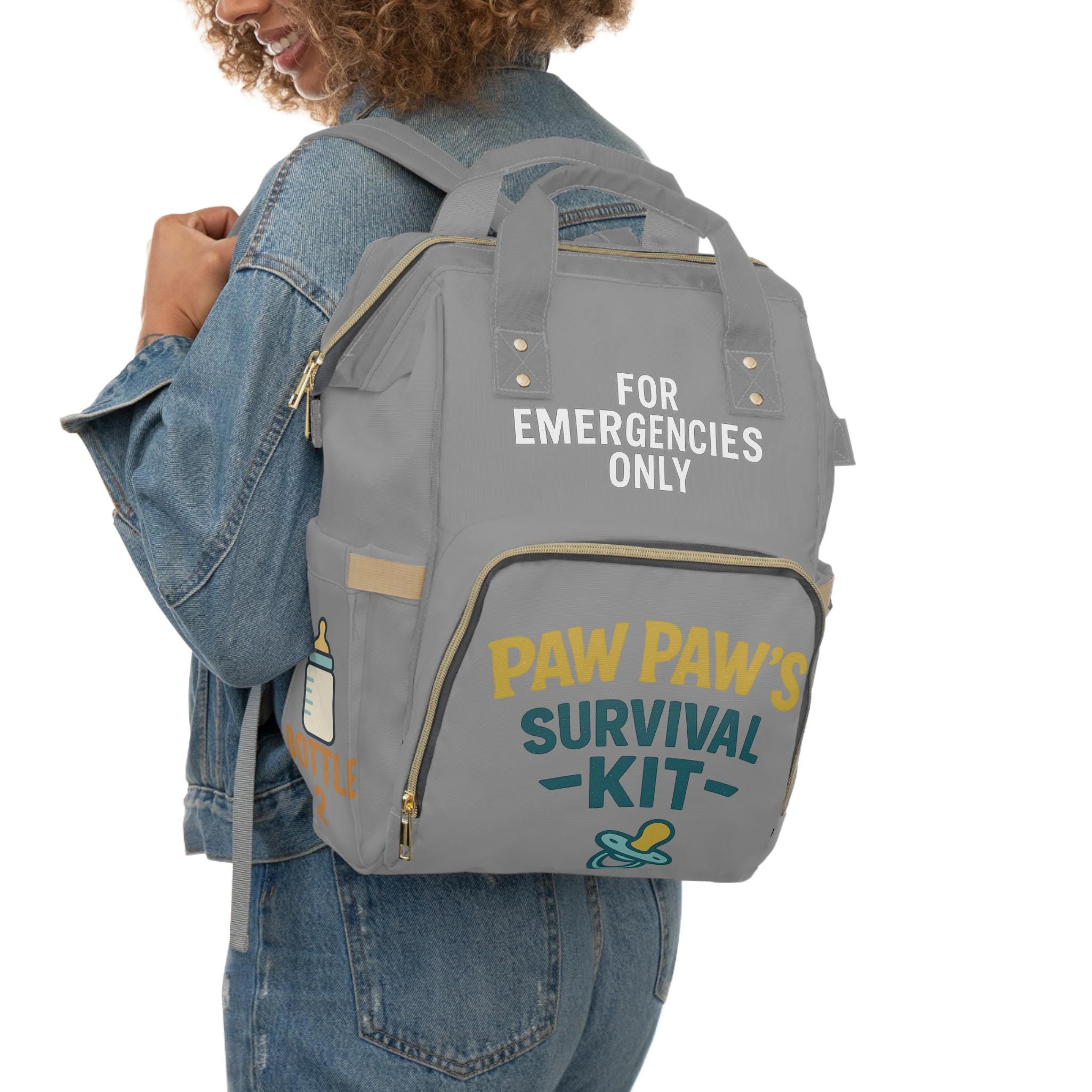 Paw Paw's Survival Kit Diaper Backpack - Funny Grandpa Gift