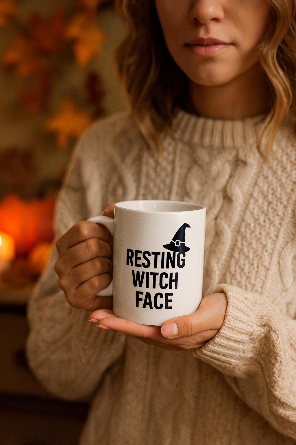 Resting Witch Face Mug: Funny Sarcastic Halloween Coffee Cup
