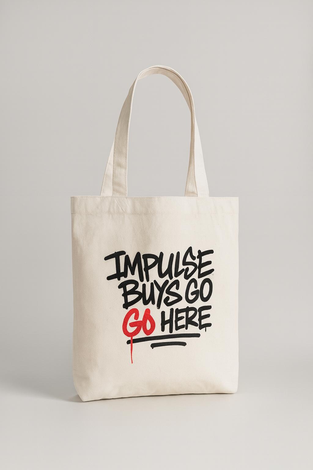 Impulse Buys Tote Bag: Funny Reusable Cotton Canvas Shopping Bag