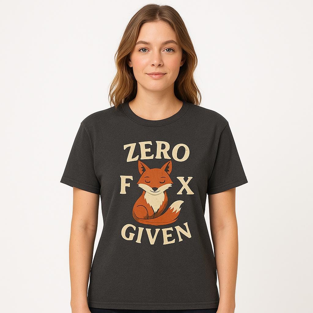Zero Fox Given T-Shirt: Funny Sarcastic Graphic Tee, Animal Pun